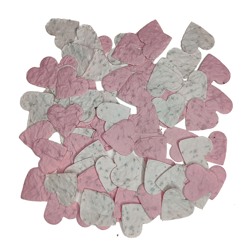 Confetti van zaadpapier - Hartjes Roze