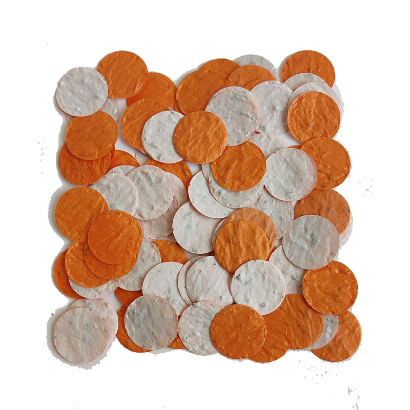 Confetti van Zaadpapier - Rondjes Oranje